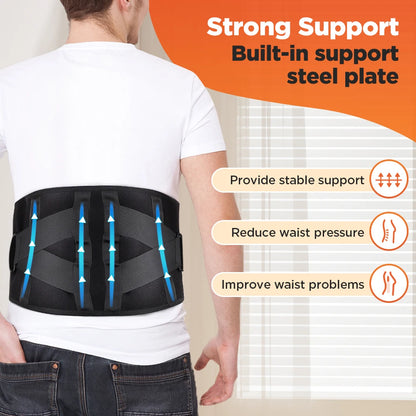 Lumbar Support Belt - Heated Vibrating Back Brace with Red Light