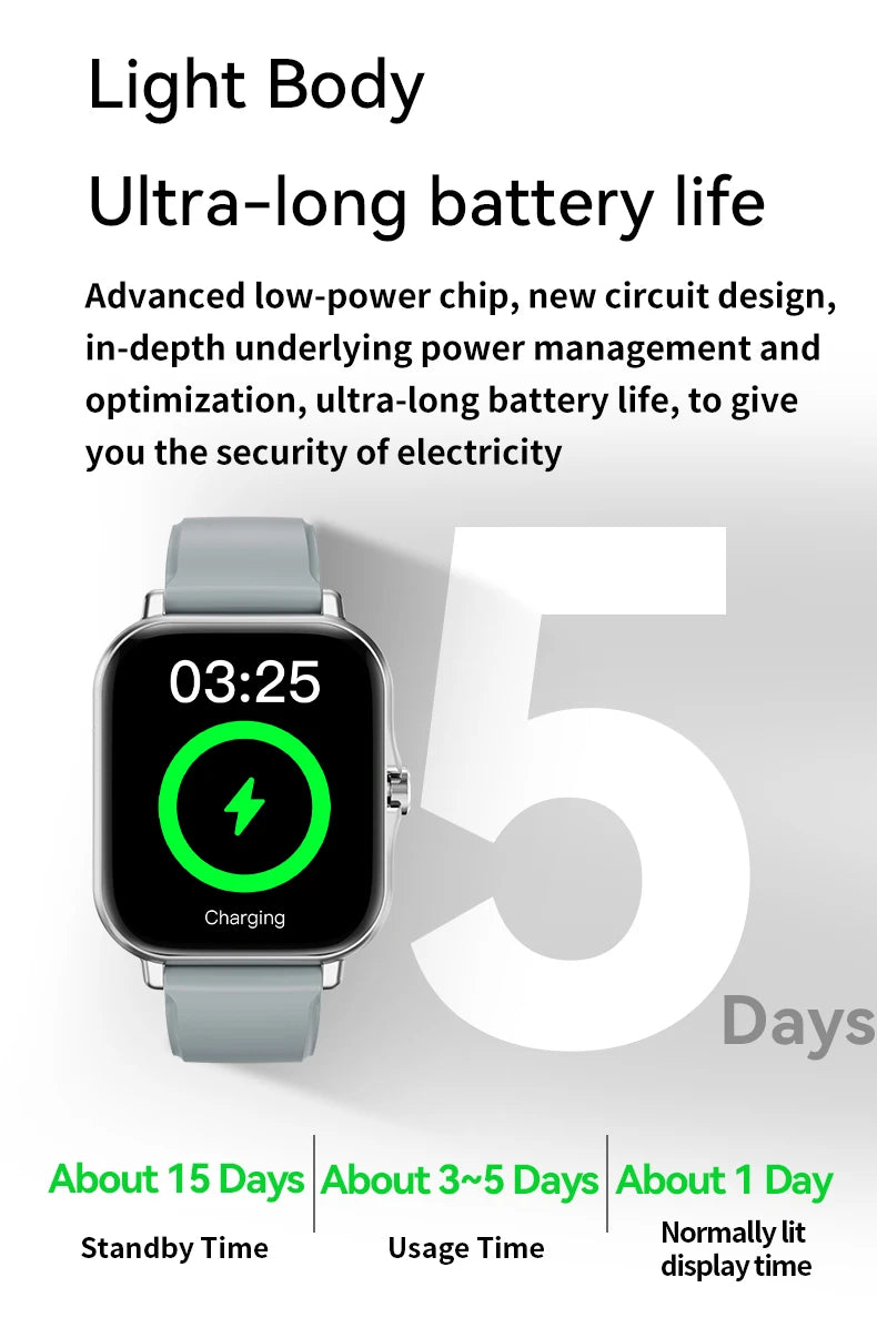 Smart Fitness Watch - Heart Rate Monitor & Bluetooth Calling