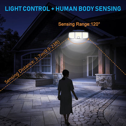 Solar Motion Sensor Lights 236 LED - Triple Head Security Light