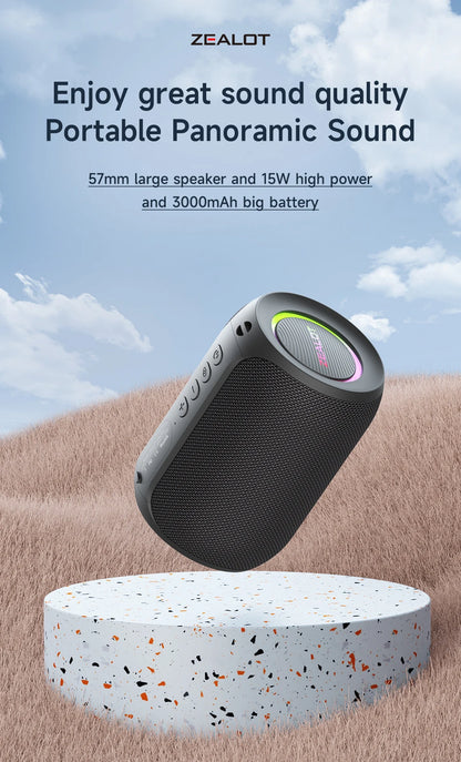 Portable Bluetooth Speaker Waterproof IPX6 - 3600mAh Battery