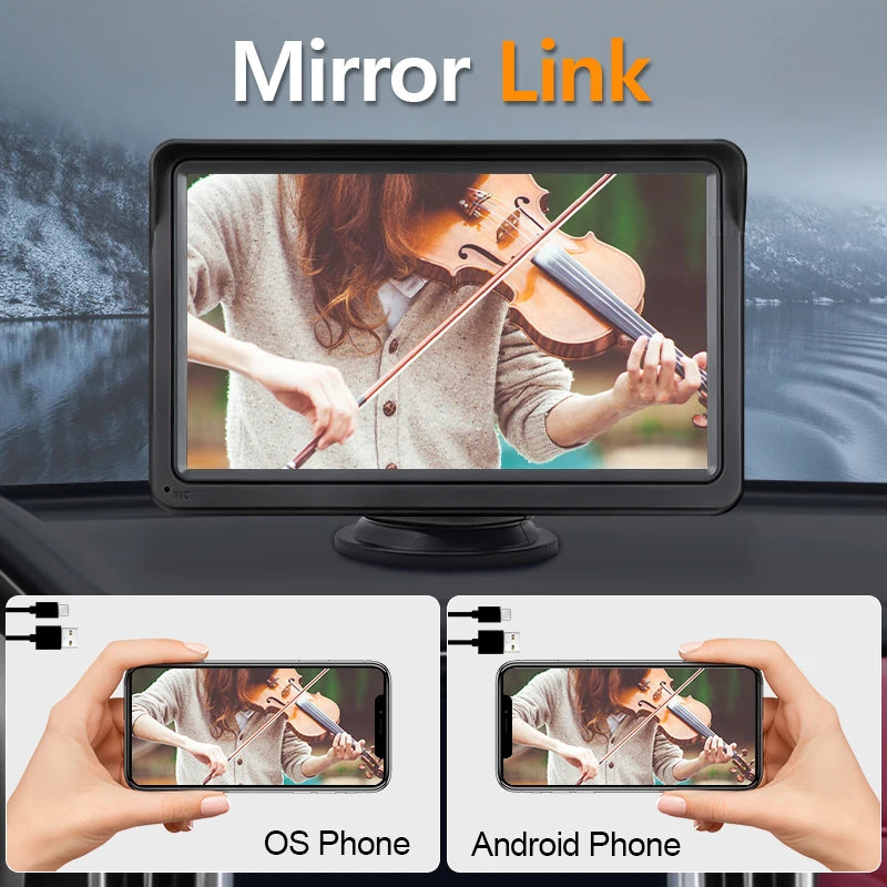 Car Stereo Screen 7 Inch - Wireless CarPlay Android Auto