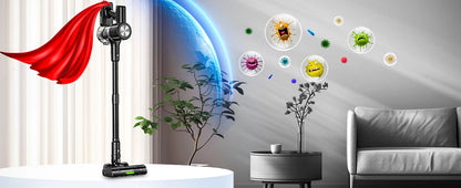 Cordless Stick Vacuum - 46kPa Suction Self-Standing Pet Hair