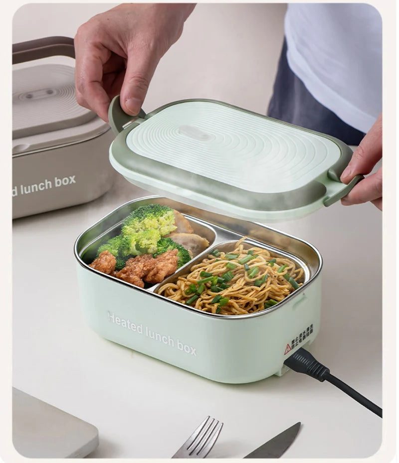 Electric Lunch Box 1L - Stainless Steel Food Warmer Heater