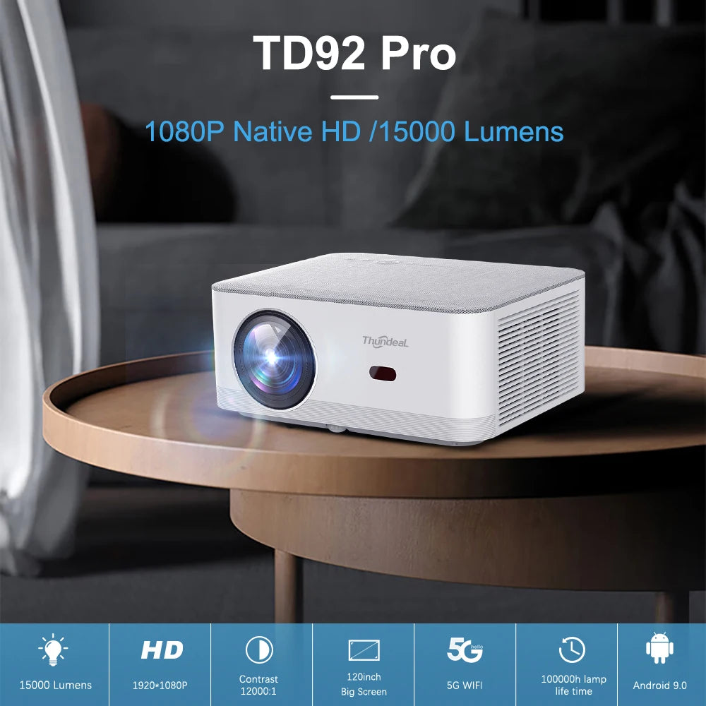 Portable Mini Projector 1080P Full HD - WiFi Android 4K Video