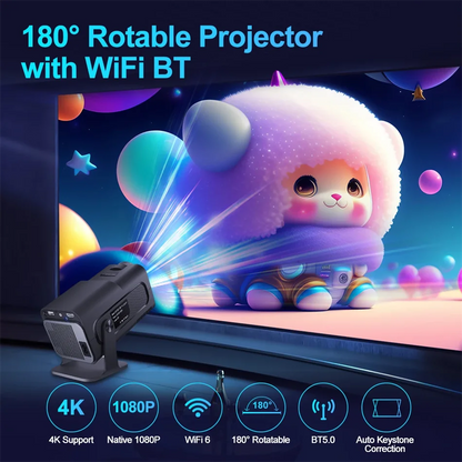4K Android Projector Native 1080P - 390 ANSI Lumens Portable