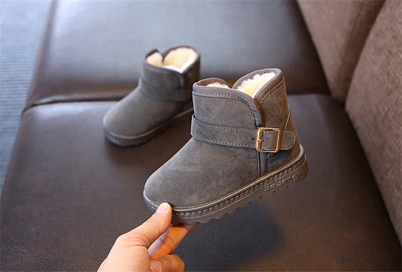 Kids Winter Snow Boots - Warm Cotton Lined Casual Shoes