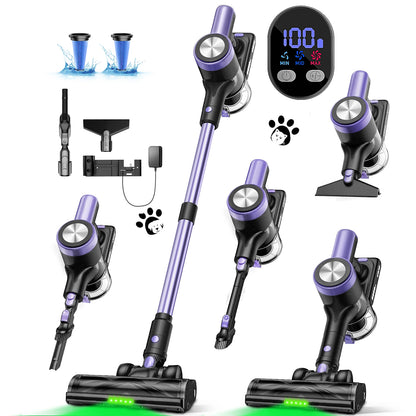 Cordless Stick Vacuum - 46kPa Suction Self-Standing Pet Hair
