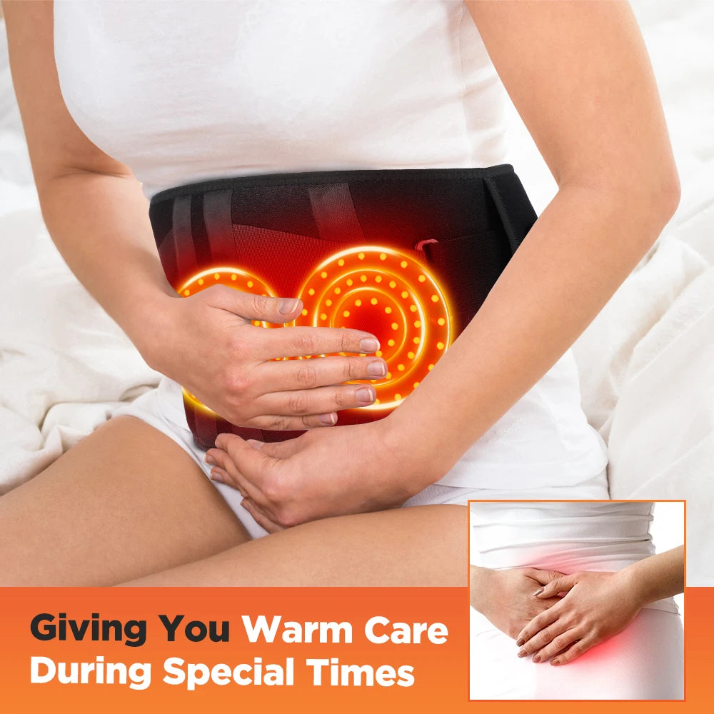 Lumbar Support Belt - Heated Vibrating Back Brace with Red Light