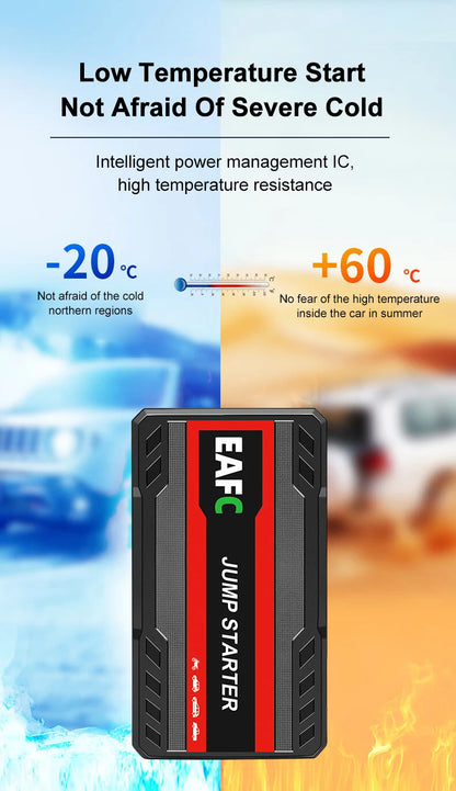 Car Jump Starter 600A 12V - 12000mAh Power Bank LED Light