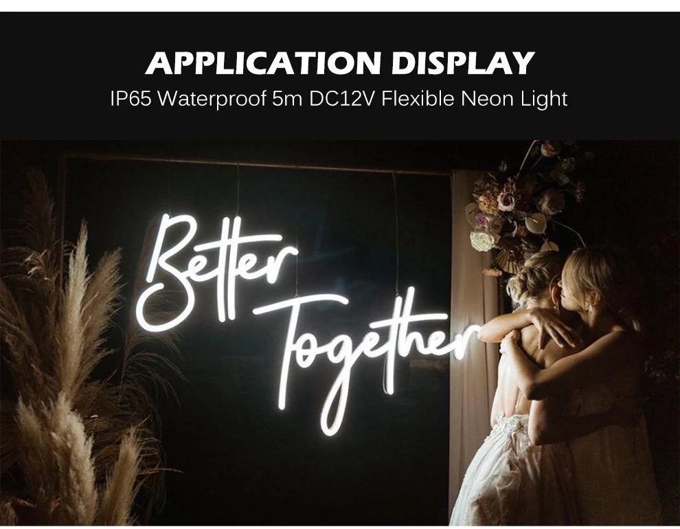 LED Neon Strip Lights 5M - Flexible Waterproof 600 LEDs