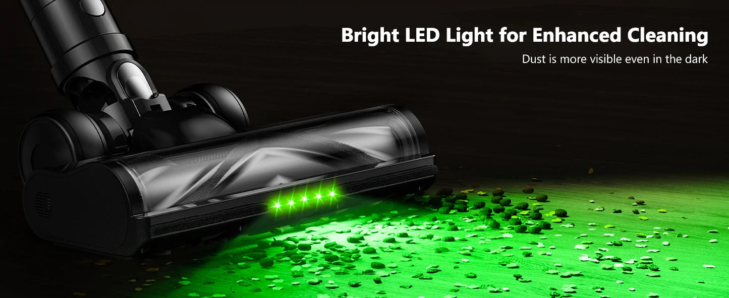 Cordless Stick Vacuum - 46kPa Suction Self-Standing Pet Hair