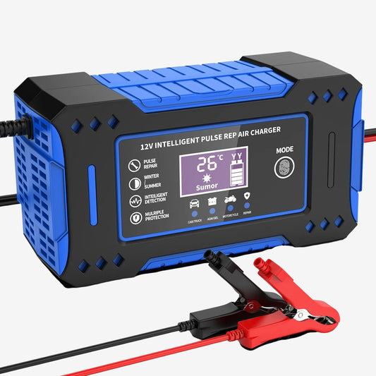 12V Car Battery Charger 6A - LCD Display Smart Repair